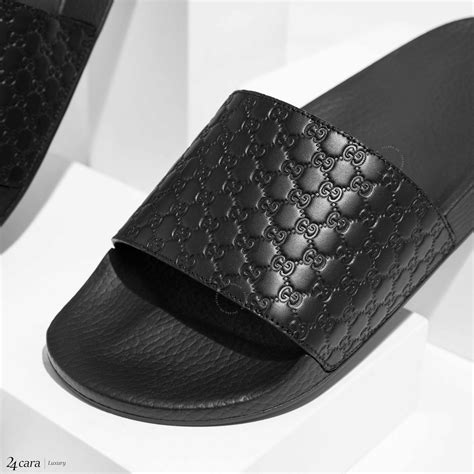 gucci leather slide|stores that sell Gucci slides.